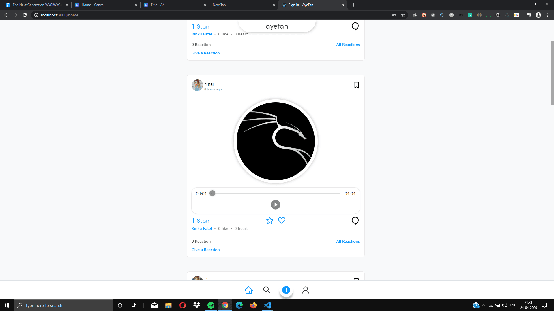 Ayefan - A Social Media Platform